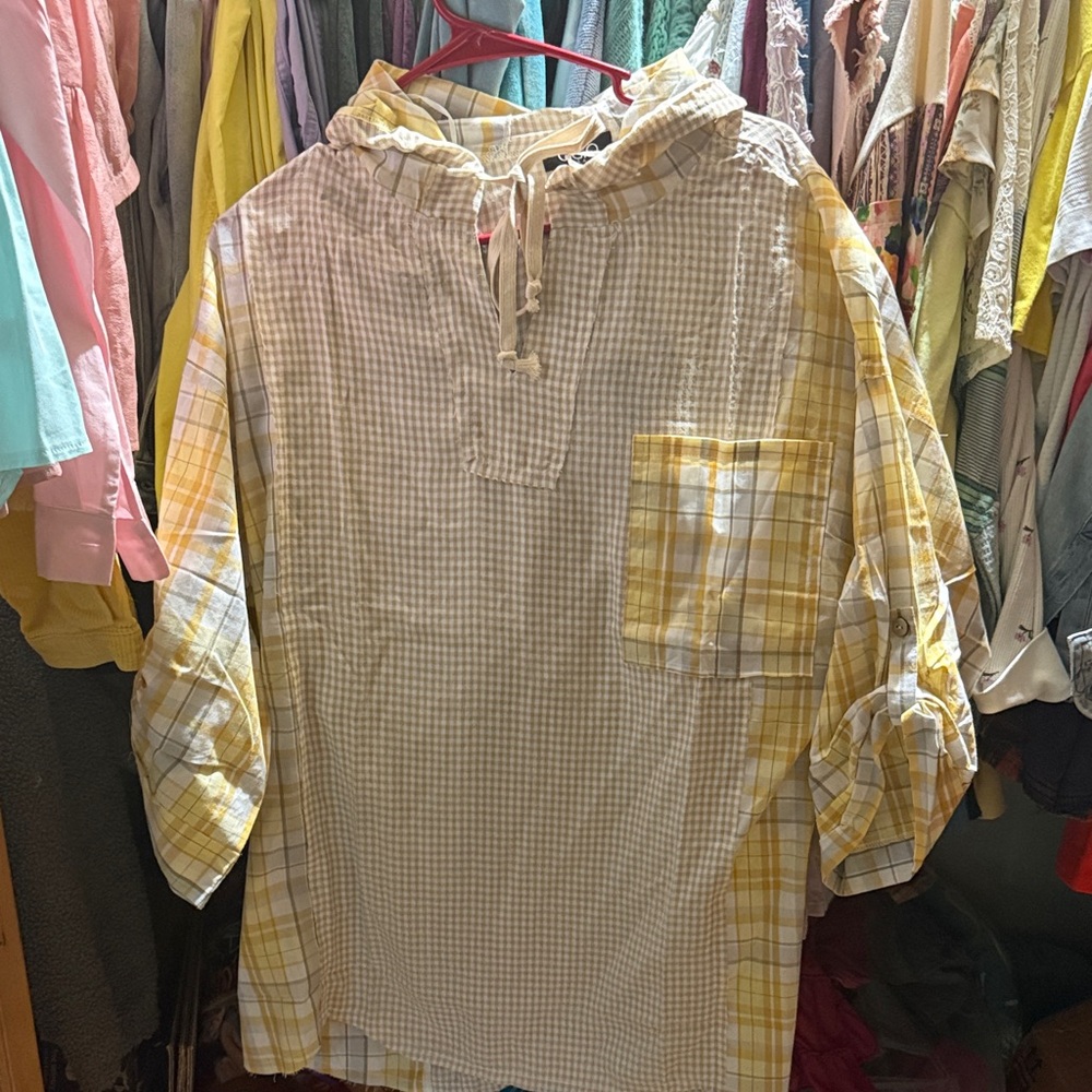Yellow Plaid Women's Top